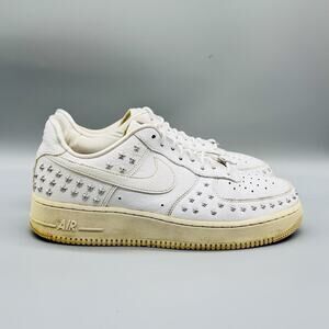 Nike Shoes Womens 10.5 White Leather Air Force 1 Low Star Studded Sneakers